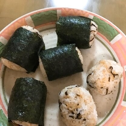 おいしかったです〜。
久しぶりの夕飯におにぎり！